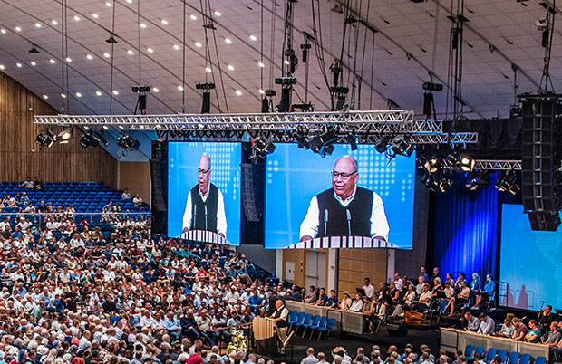 Cinstar rental LED screen for church at convention center Norway